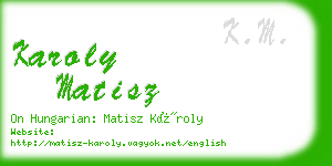 karoly matisz business card